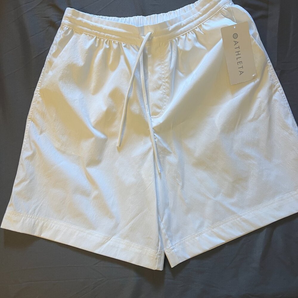 Athleta Drift Poplin Bermuda Shorts - size small - white